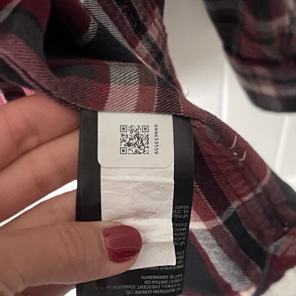 The North Face Men's Burgundy and Black Plaid Shirt - Picture 4 of 4